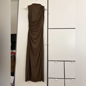 Zara Chic Brown/Khaki Maxi Dress
